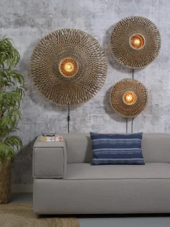Industriële Wandlampen|Wandlampen-Good&Mojo Bali Wandlamp Natural/Black