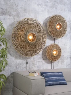 Industriële Wandlampen|Wandlampen-Good&Mojo Bali Wandlamp Natural/Black