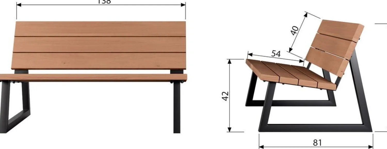 Tuinbanken-WOOOD Banco Bank Natural/Black