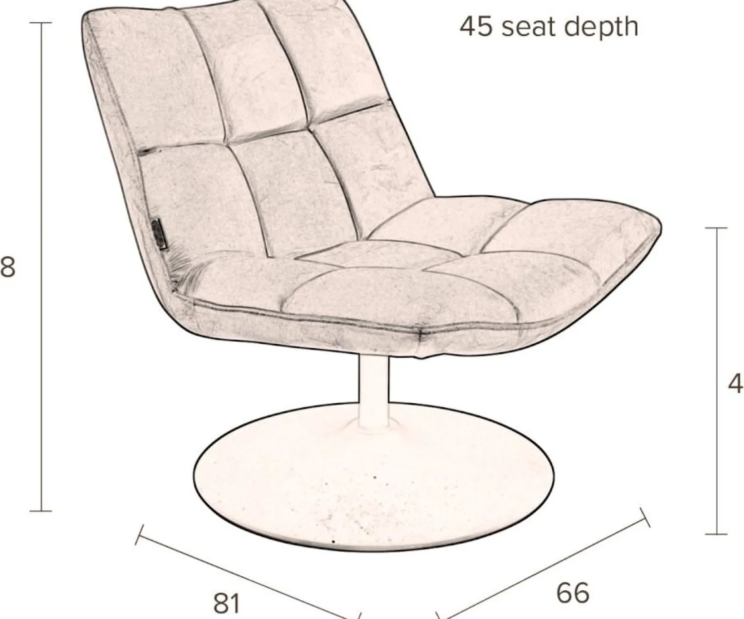 Draaifauteuils-Dutchbone Bar Fauteuil Vintage Brown