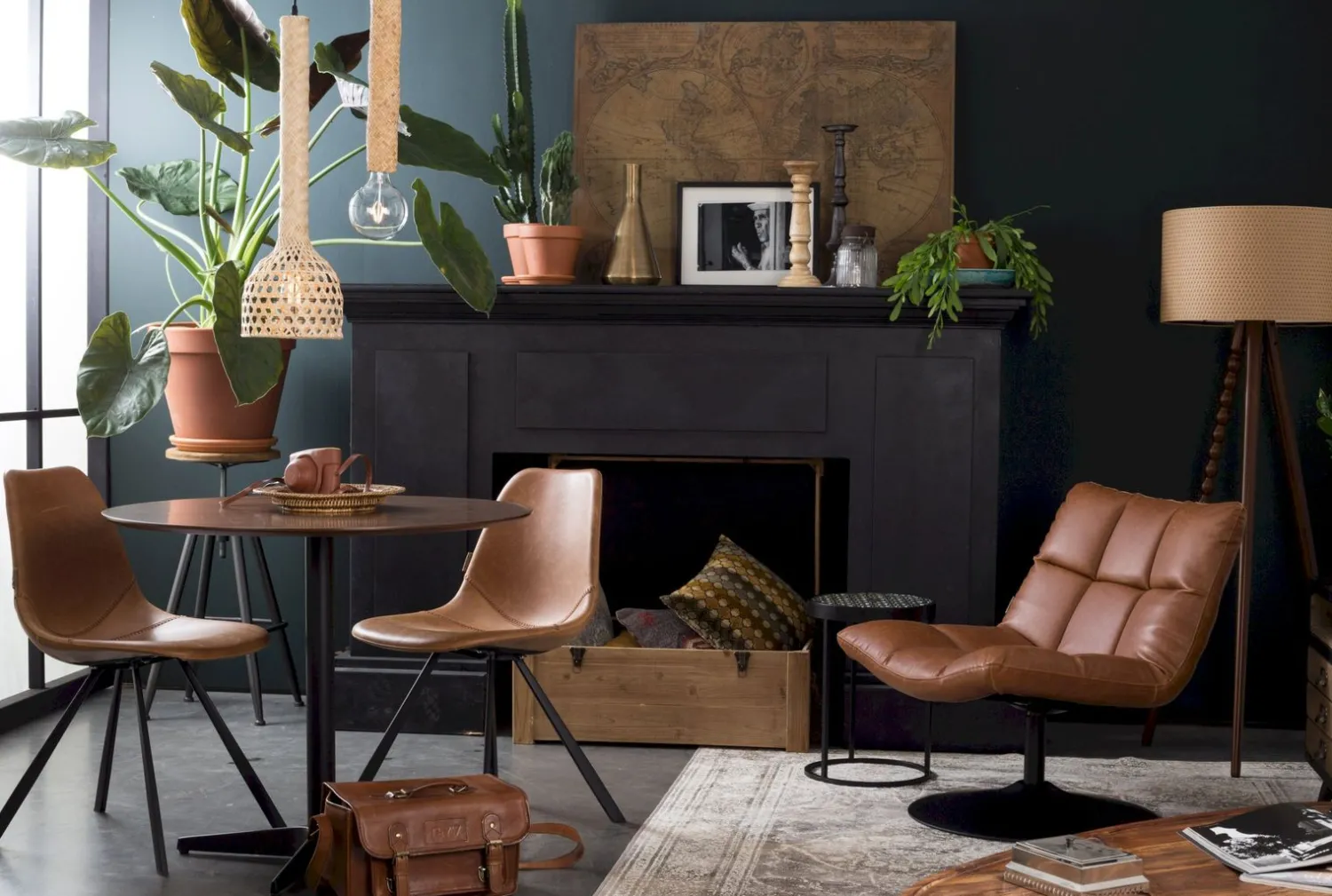 Draaifauteuils-Dutchbone Bar Fauteuil Vintage Brown