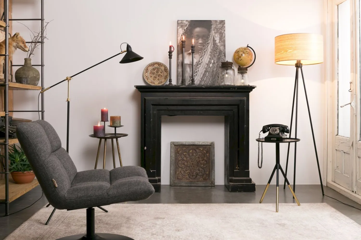 Draaifauteuils-Dutchbone Bar Fauteuil Dark Grey