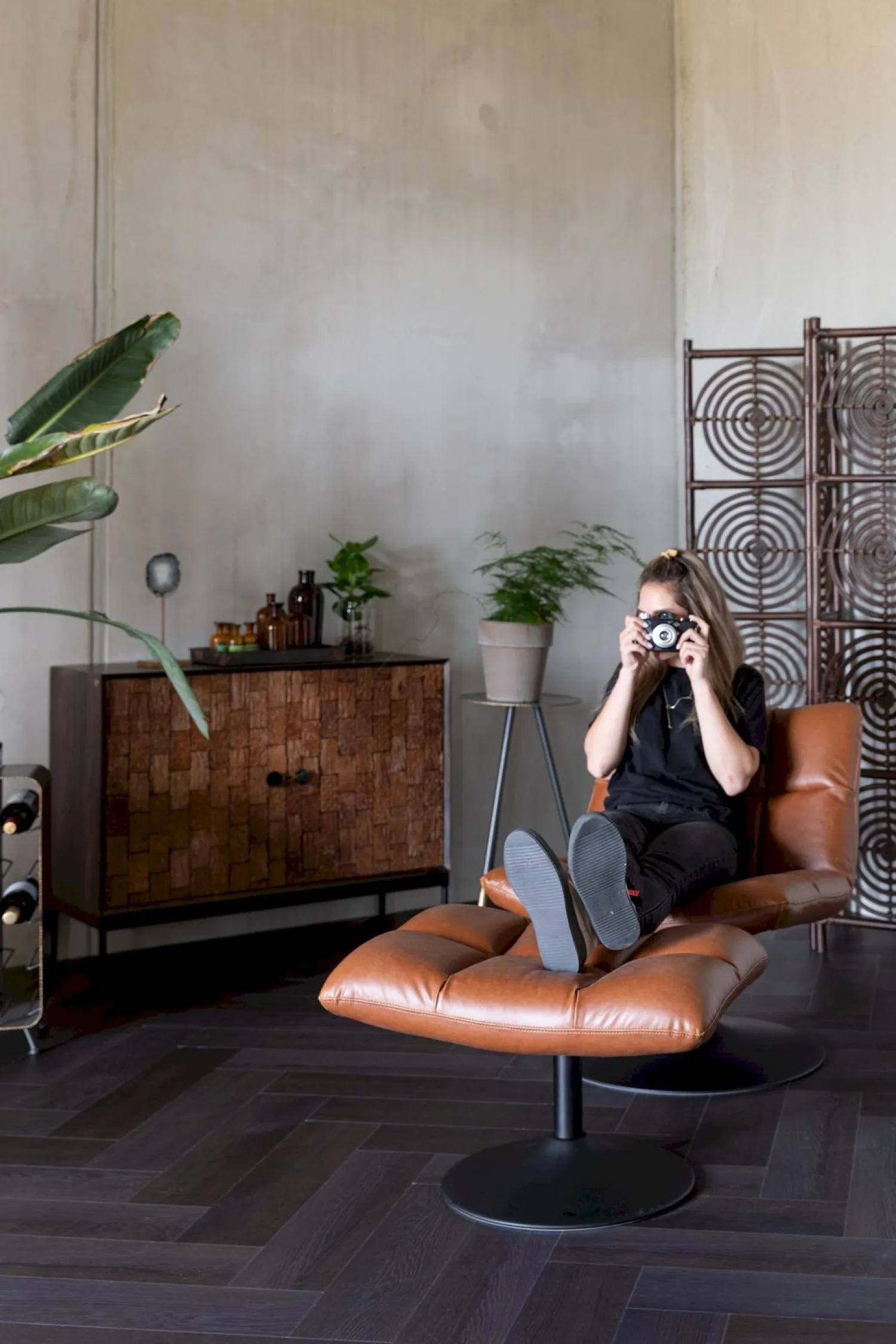 Hockers|Poefs-Dutchbone Bar Hocker Vintage Brown
