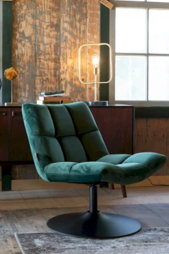 Draaifauteuils-Dutchbone Bar velvet Fauteuil Green