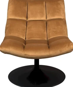 Draaifauteuils-Dutchbone Bar velvet Fauteuil Golden brown