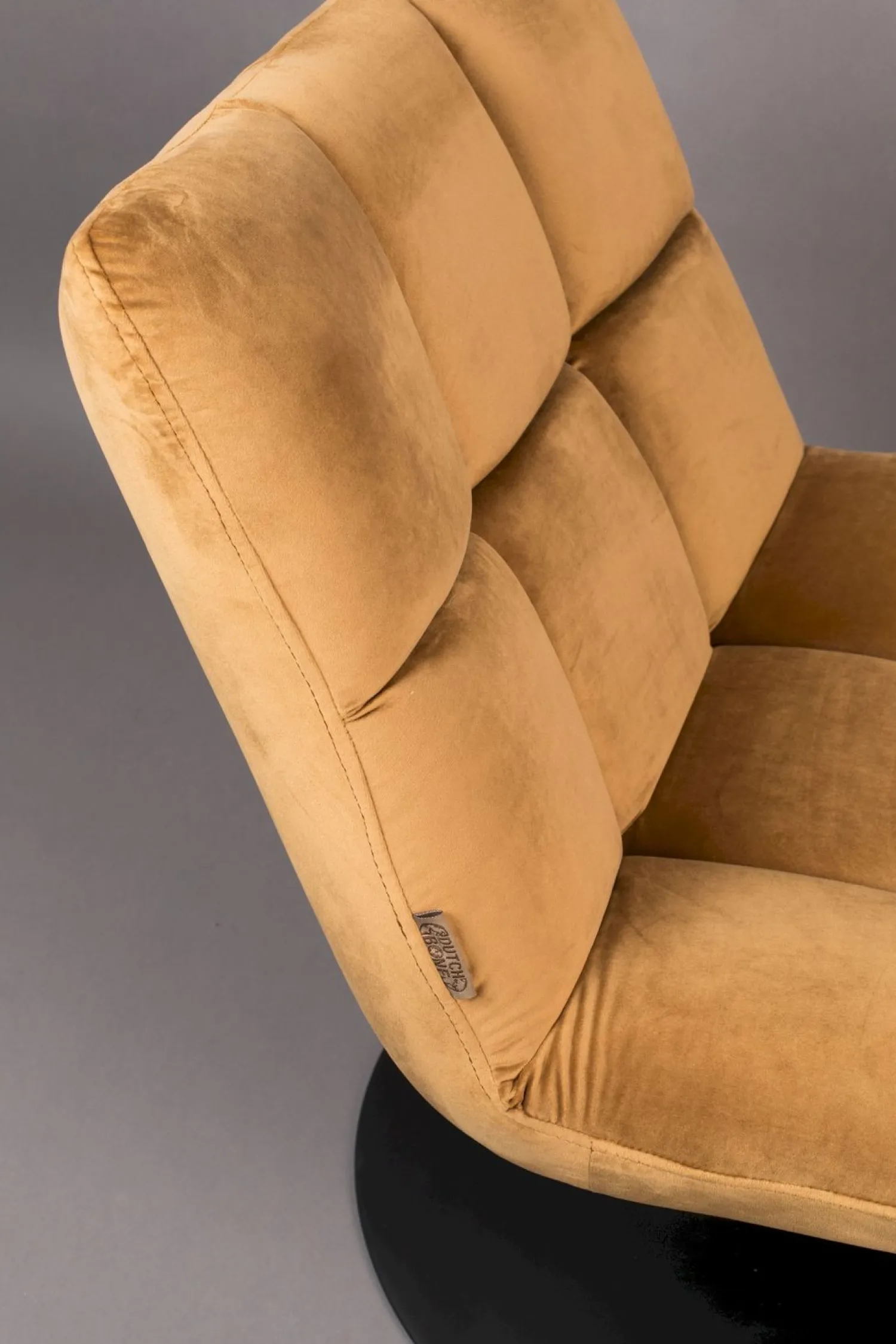 Draaifauteuils-Dutchbone Bar velvet Fauteuil Golden brown