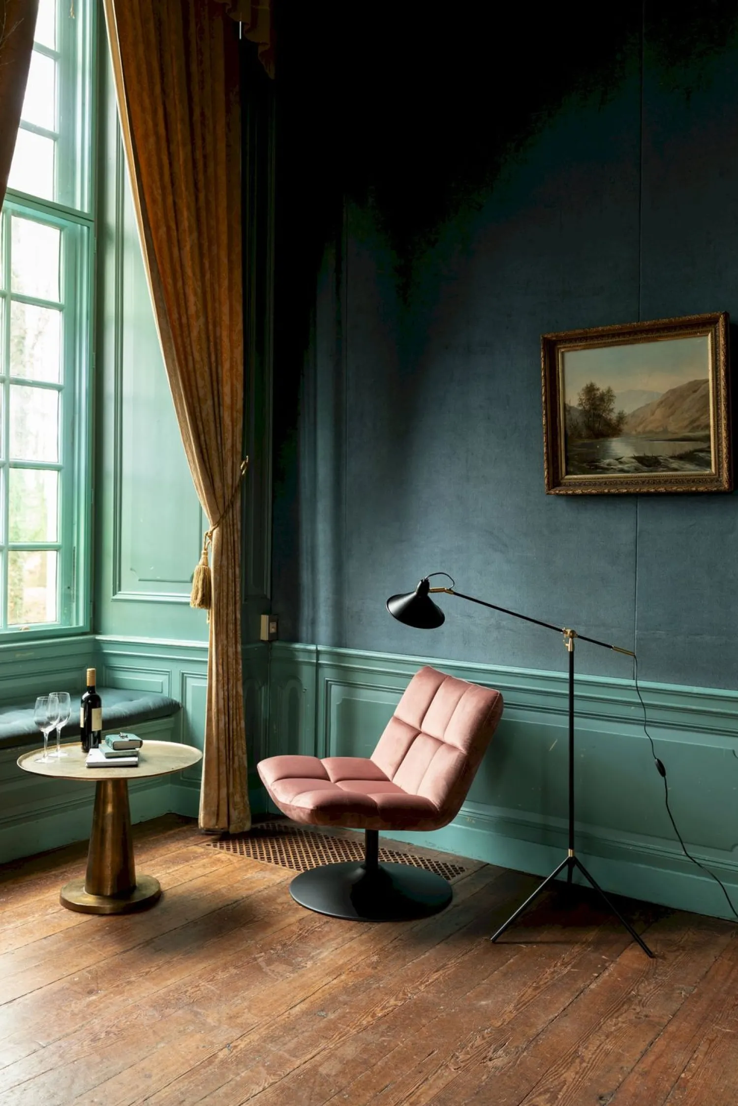 Draaifauteuils-Dutchbone Bar velvet Fauteuil Old Pink
