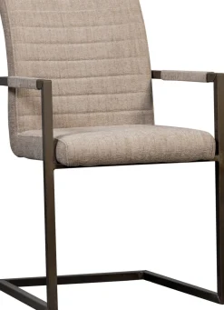 Eetkamerstoelen Met Armleuning-WOOOD Bas Armstoel Zand Melange