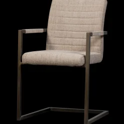 Eetkamerstoelen Met Armleuning-WOOOD Bas Armstoel Zand Melange