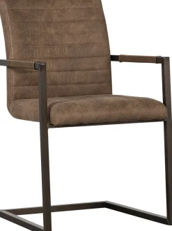 Eetkamerstoelen Met Armleuning-WOOOD Bas Eetkamerstoel Taupe