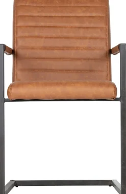 Eetkamerstoelen Met Armleuning-WOOOD Bas Eetkamerstoel cognac
