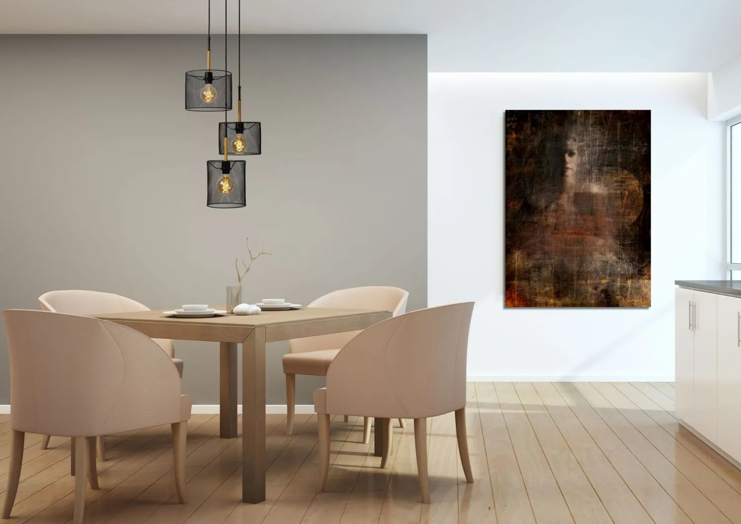 Industriële Hanglampen|Industriële Hanglampen-Lucide Baskett Hanglamp Zwart, Naturel