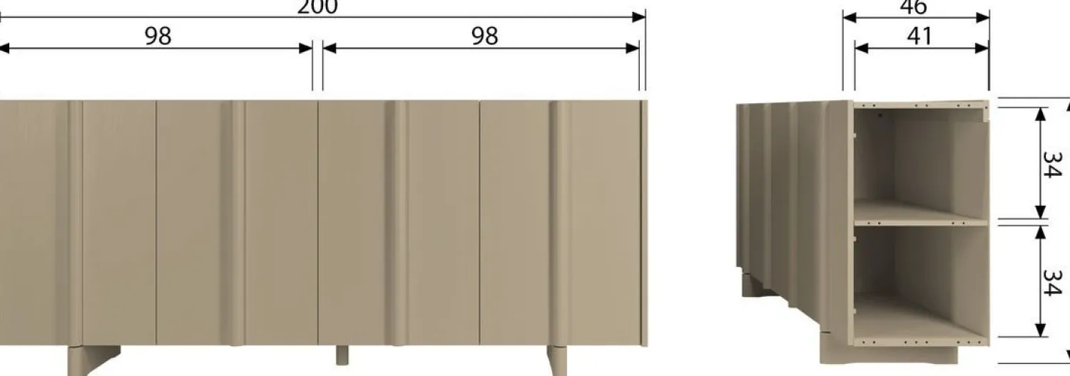Dressoirs-WOOOD Basu Dressoir Mud