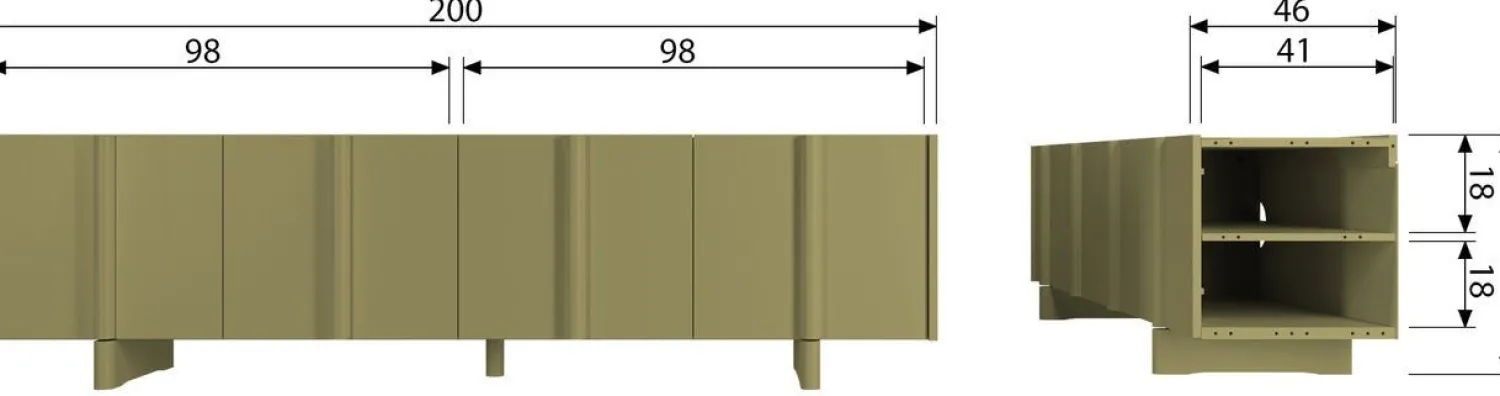 Tv-Meubels-WOOOD Basu TV-meubel Moss