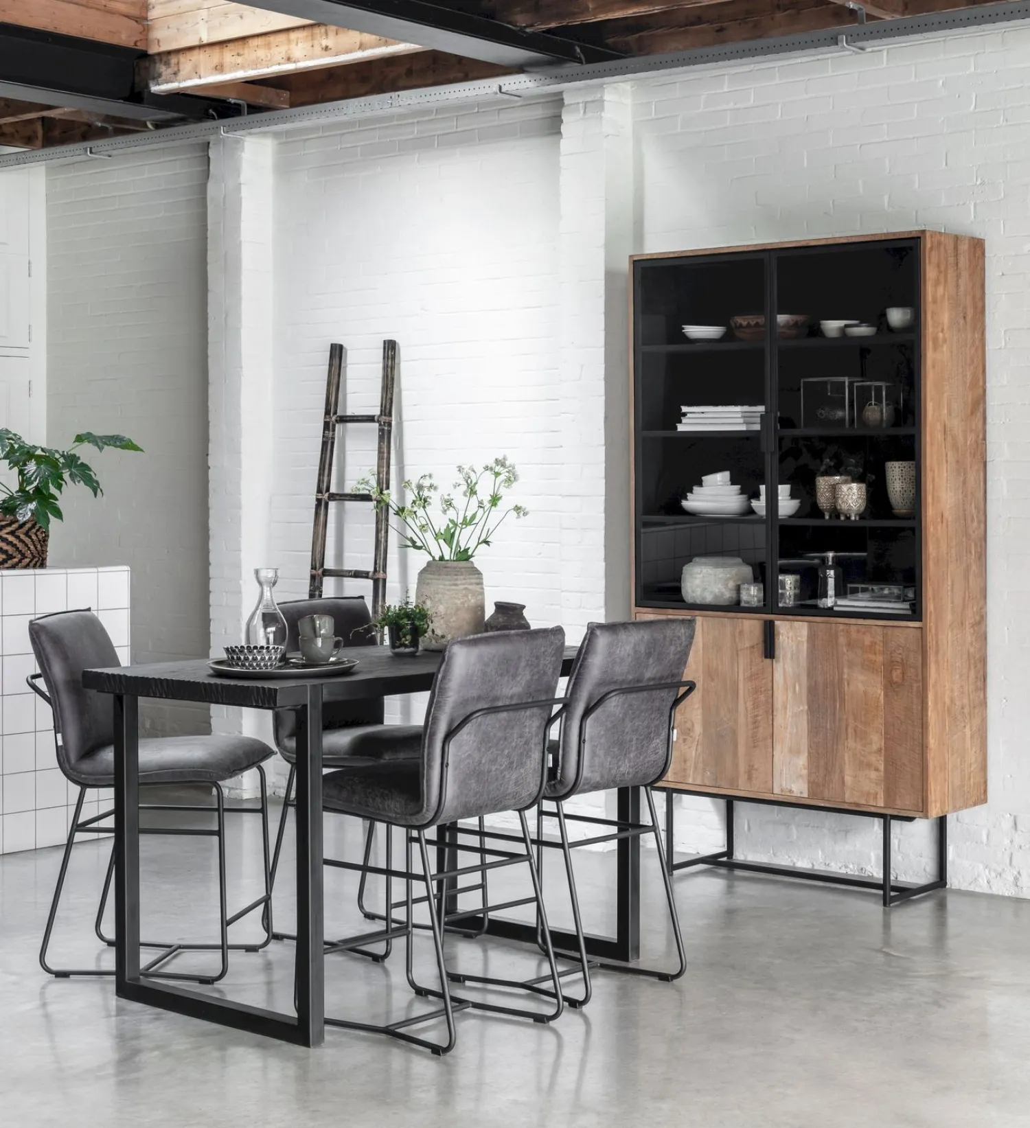 Houten Bartafels-DTP Home Beam Bartafel Zwart