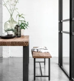 Houten Eetkamerbanken-DTP Home Beam Eetkamerbank Bruin