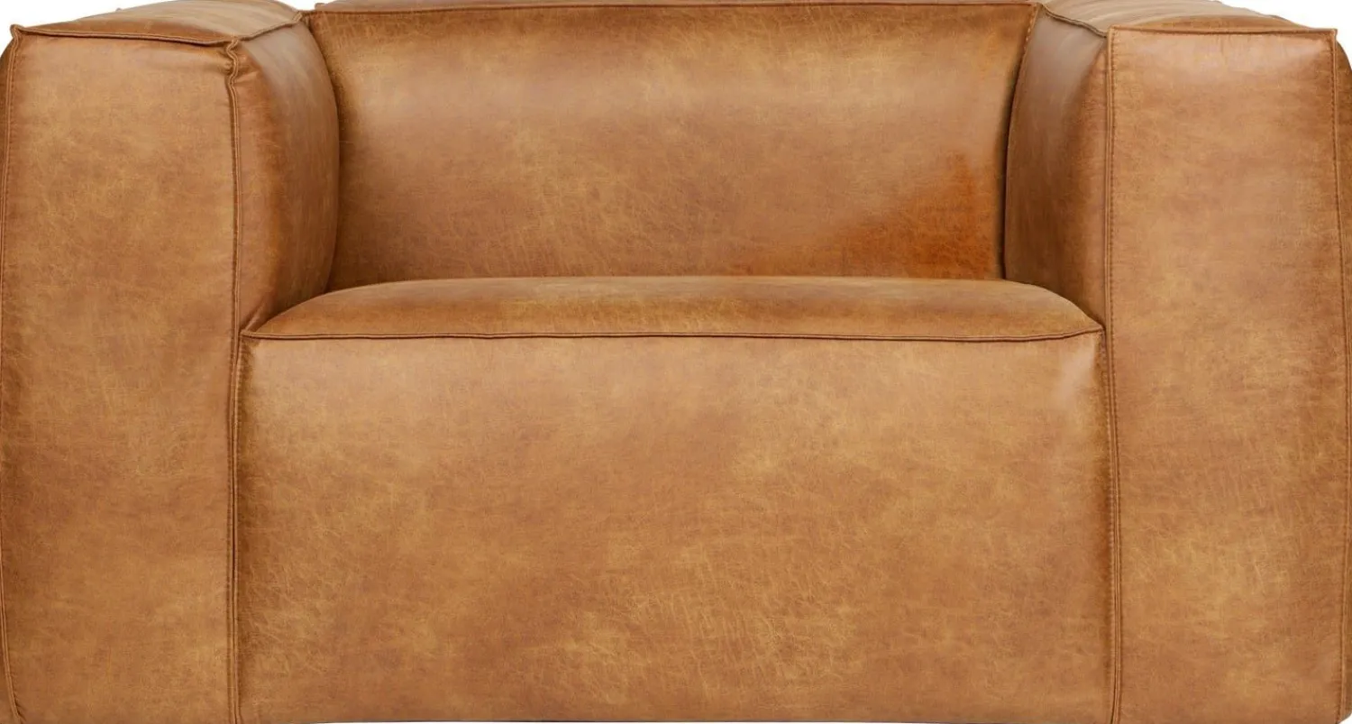 Leren Fauteuils-WOOOD Bean Fauteuil Cognac