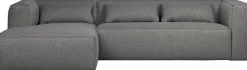 Hoekbanken-WOOOD Bean Gemeleerd Links Hoekbank Mid Grey