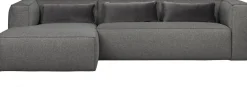 Hoekbanken-WOOOD Bean Gemeleerd Links Hoekbank Mid Grey