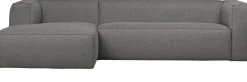 Hoekbanken-WOOOD Bean Gemeleerd Links Hoekbank Mid Grey