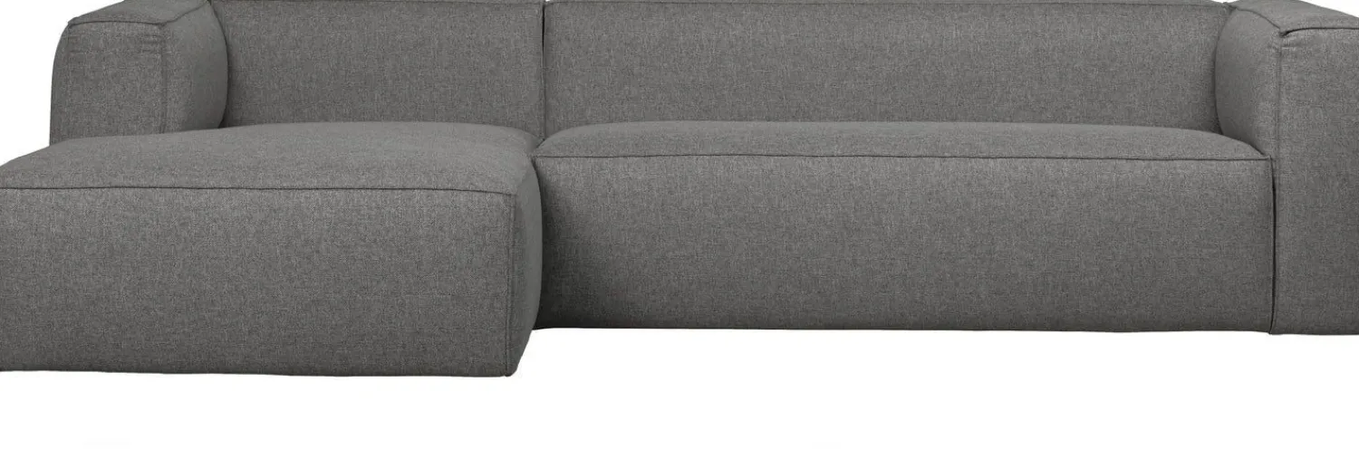 Hoekbanken-WOOOD Bean Gemeleerd Links Hoekbank Mid Grey