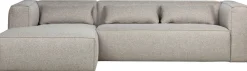 Hoekbanken-WOOOD Bean Gemeleerd Links Hoekbank Light Grey