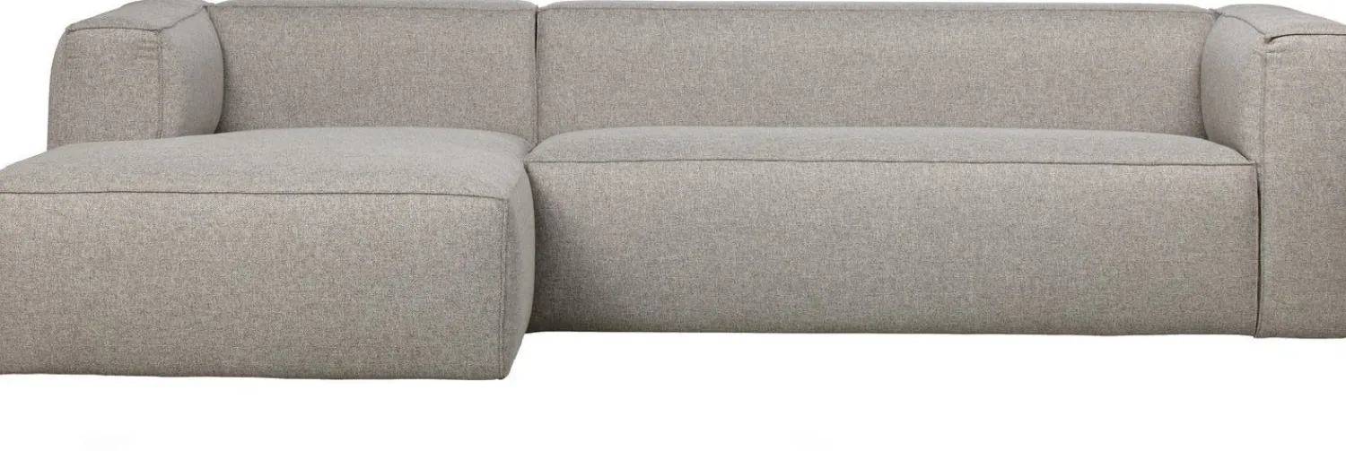 Hoekbanken-WOOOD Bean Gemeleerd Links Hoekbank Light Grey