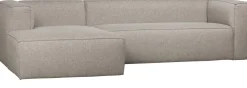 Hoekbanken-WOOOD Bean Gemeleerd Links Hoekbank Light Grey