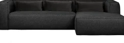 Hoekbanken-WOOOD Bean Gemeleerd Rechts Hoekbank Dark Grey