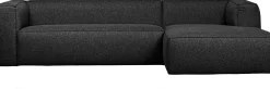 Hoekbanken-WOOOD Bean Gemeleerd Rechts Hoekbank Dark Grey