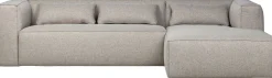 Hoekbanken-WOOOD Bean Gemeleerd Rechts Hoekbank Light Grey