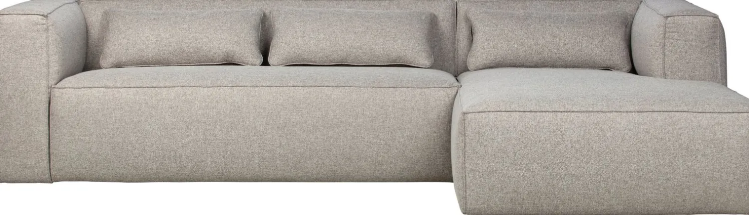 Hoekbanken-WOOOD Bean Gemeleerd Rechts Hoekbank Light Grey