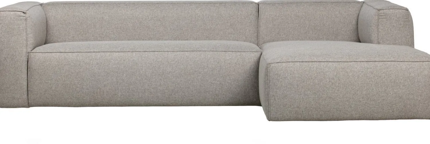 Hoekbanken-WOOOD Bean Gemeleerd Rechts Hoekbank Light Grey