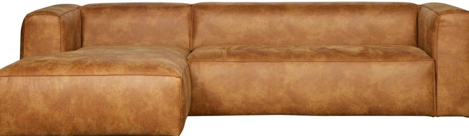 Elementenbanken|Hoekbanken-WOOOD Bean Links Hoekbank Cognac