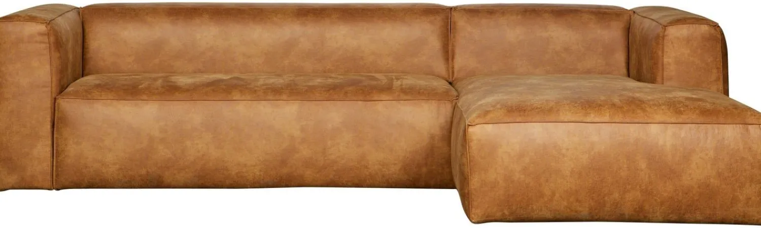 Elementenbanken|Hoekbanken-WOOOD Bean Rechts Hoekbank Cognac