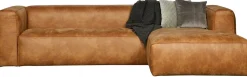 Elementenbanken|Hoekbanken-WOOOD Bean Rechts Hoekbank Cognac