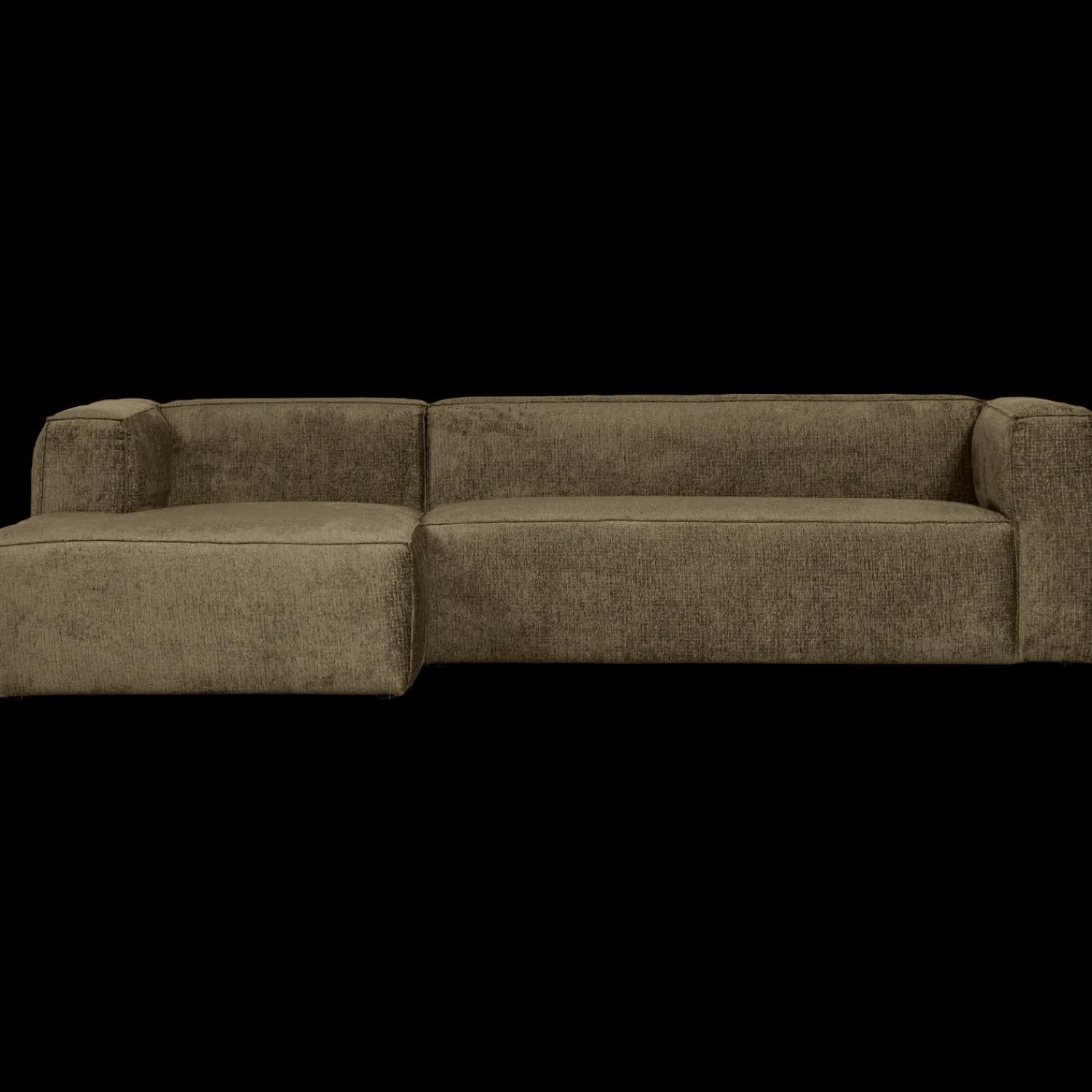 Hoekbanken-WOOOD Bean Velvet Links Hoekbank Moss
