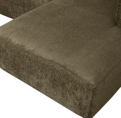 Hoekbanken-WOOOD Bean Velvet Rechts Hoekbank Moss