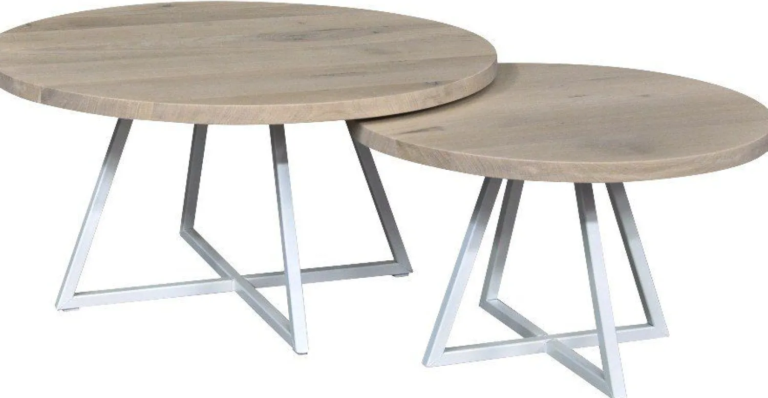 Houten Salontafels|Ronde Salontafels-Eijerkamp Collectie Belisa Salontafel wit