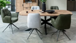 Eetkamerstoelen Met Armleuning-Henders en Hazel Bell Calabria Armstoel Mosgroen