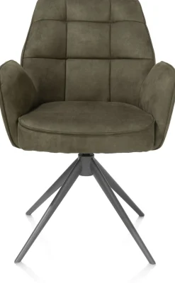 Eetkamerstoelen Met Armleuning-Henders en Hazel Bell Calabria Armstoel Mosgroen
