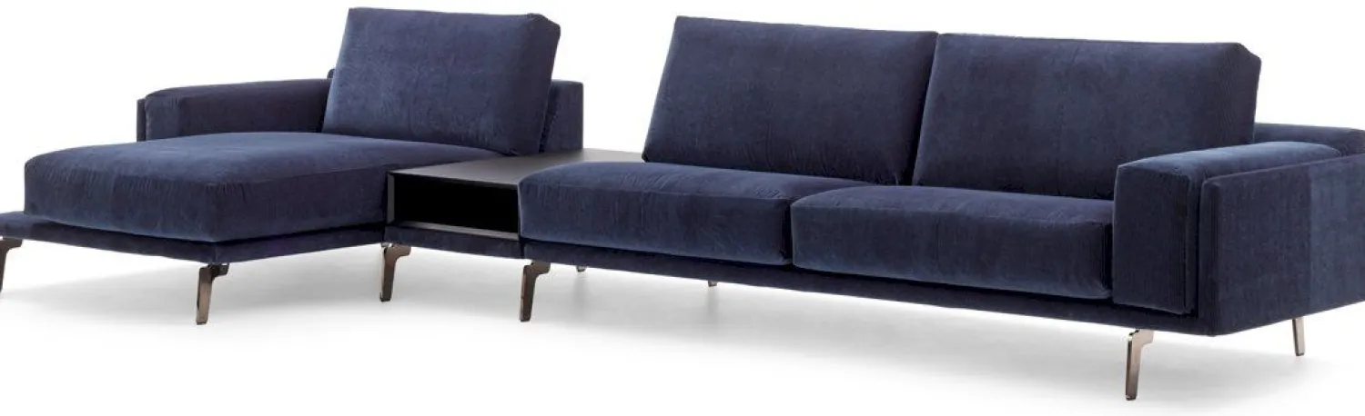 Elementenbanken|Hoekbanken-Leolux Bellice Hoekbank Blauw
