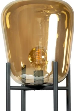 Industriële Vloerlampen|Vloerlampen-Eijerkamp Collectie Benn Vloerlamp Zwart, Goud