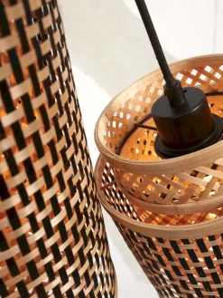 Hanglampen|Hanglampen-Good&Mojo Bhutan 2 Shades Hanglamp Natural, Black