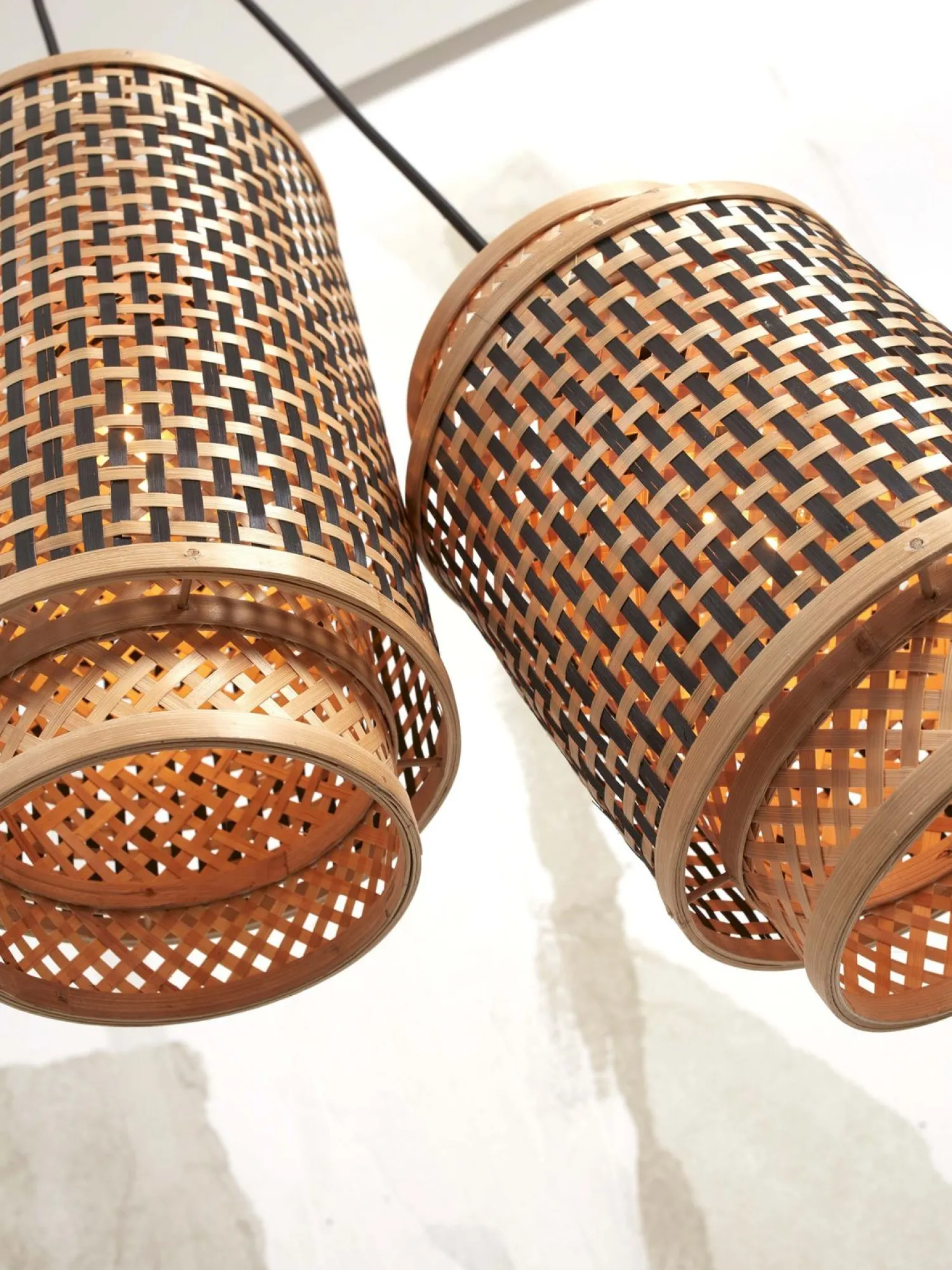 Hanglampen|Hanglampen-Good&Mojo Bhutan 2 Shades Hanglamp Natural, Black