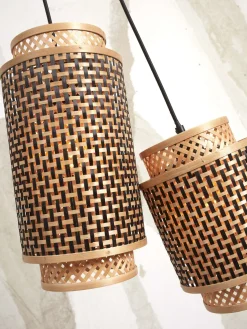 Hanglampen|Hanglampen-Good&Mojo Bhutan 2 Shades Hanglamp Natural, Black