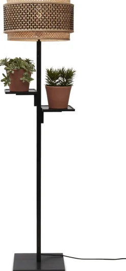 Vloerlampen|Vloerlampen-Good&Mojo Bhutan Shelves Vloerlamp Black, Natural