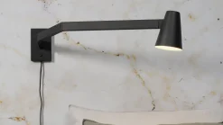 Industriële Wandlampen|Wandlampen-It's about RoMi Biarritz Wandlamp zwart