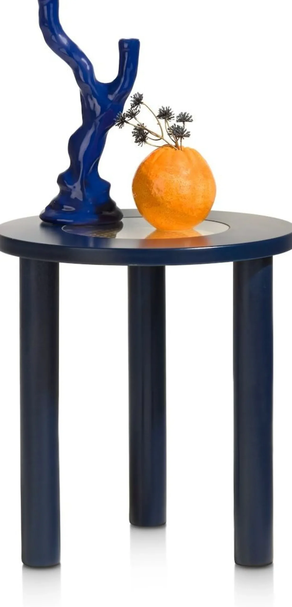 Houten Bijzettafels|Ronde Bijzettafels-COCO maison Billy Bijzettafel Blauw