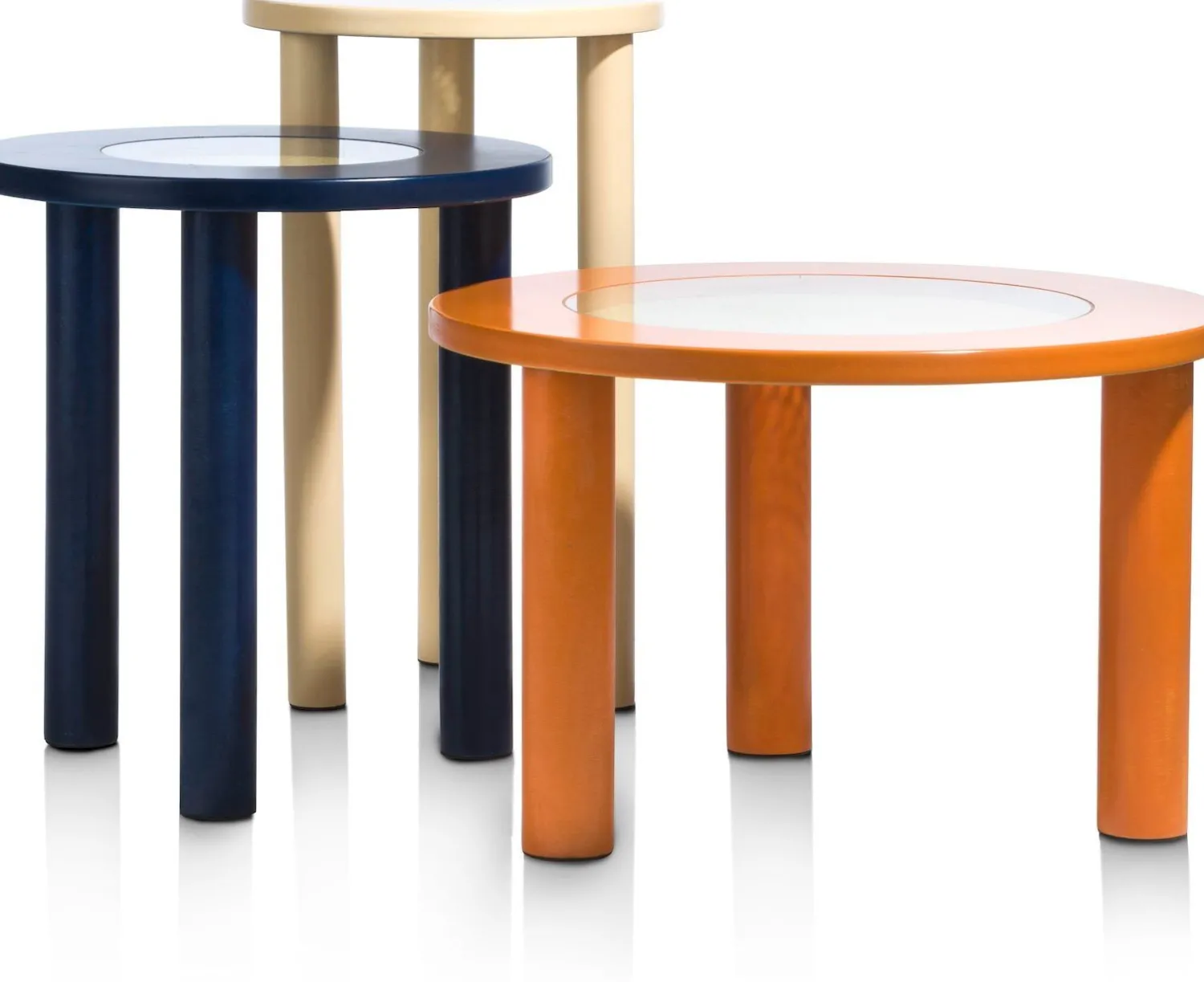 Houten Bijzettafels|Ronde Bijzettafels-COCO maison Billy Bijzettafel Blauw